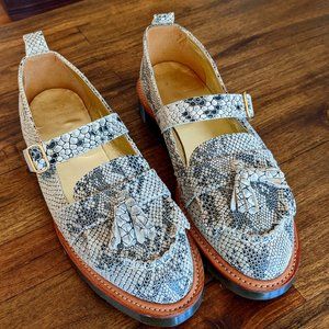 Doc Dr. Martens Abril Snakeskin Mary Jane Kiltie Loafers